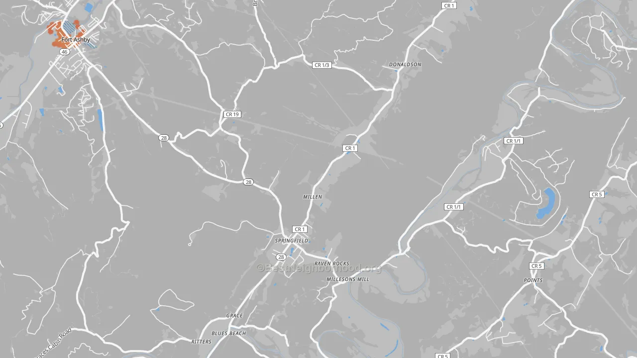 Bike Grade map of 26763, WV