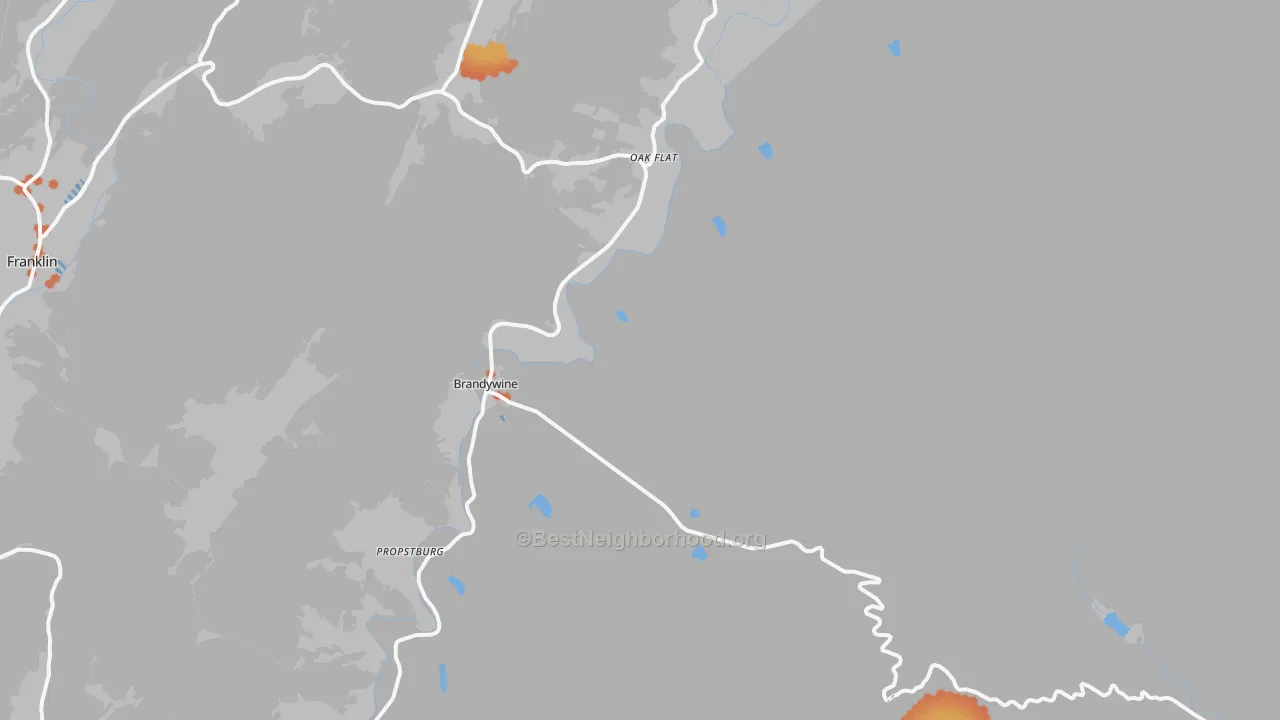Bike Grade map of 26802, WV