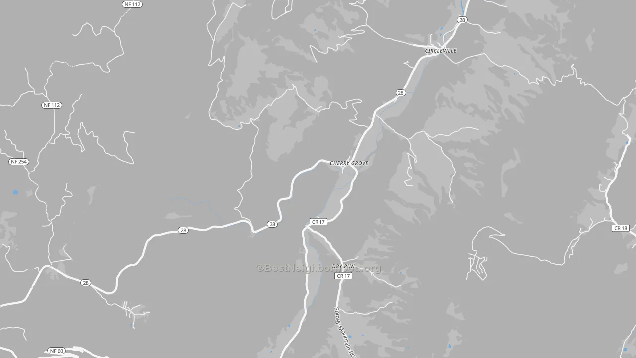 Bike Grade map of 26804, WV