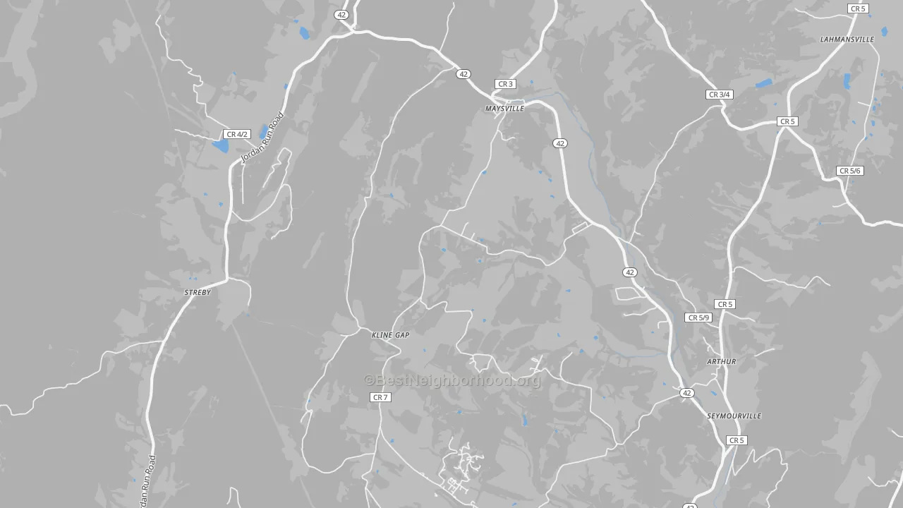 Bike Grade map of 26833, WV