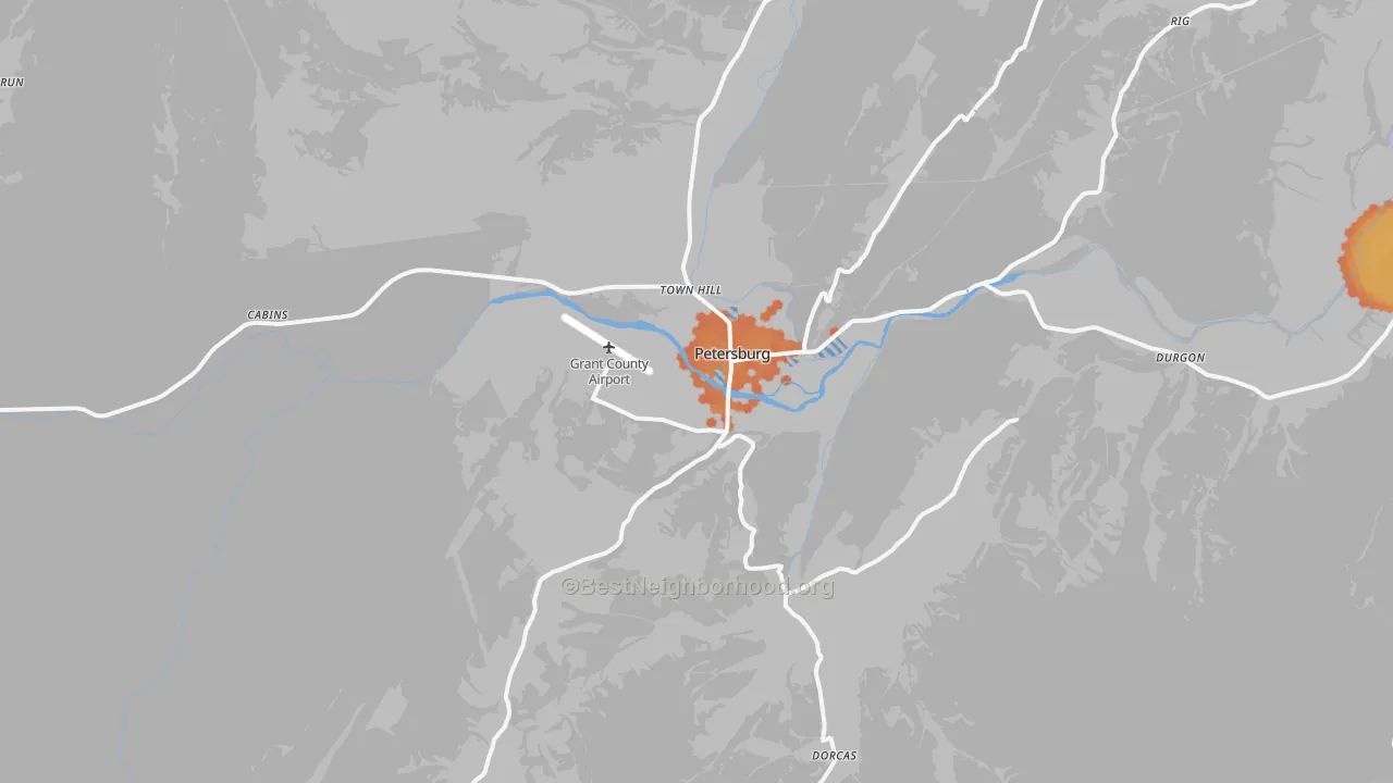 Bike Grade map of 26847, WV