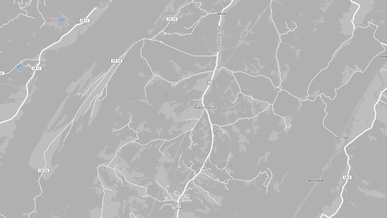 Bike Grade map of 26852, WV