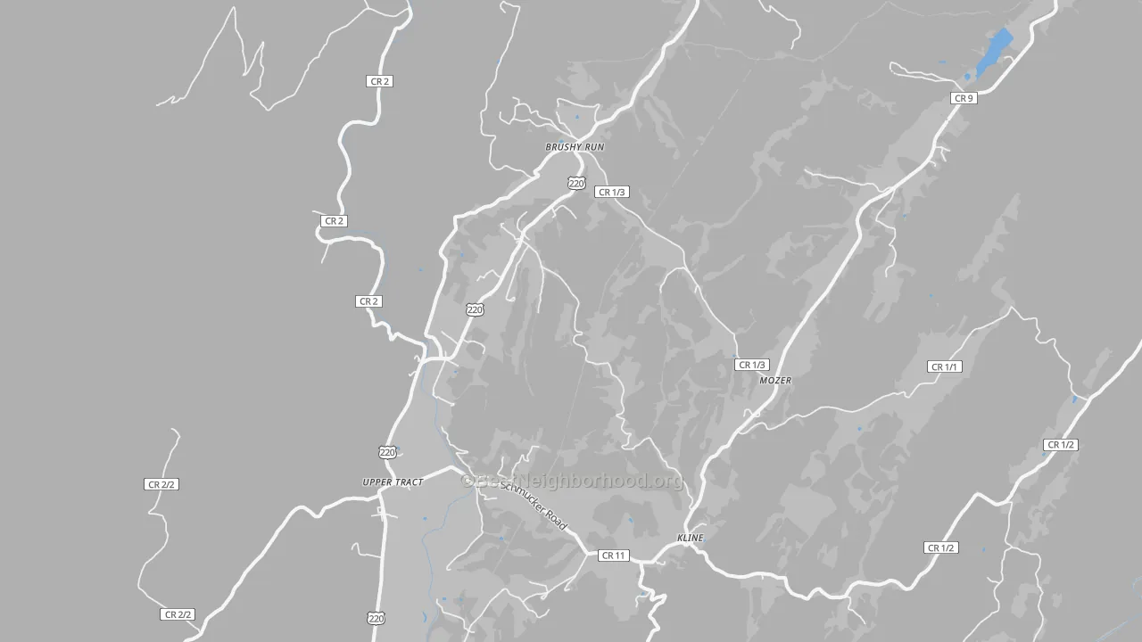 Bike Grade map of 26866, WV