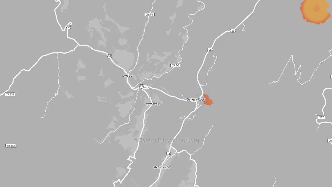 Bike Grade map of 26884, WV