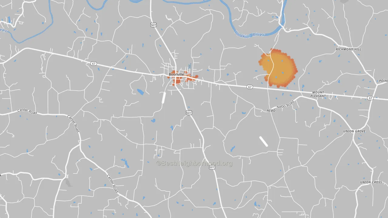 Bike Grade map of 27011, NC
