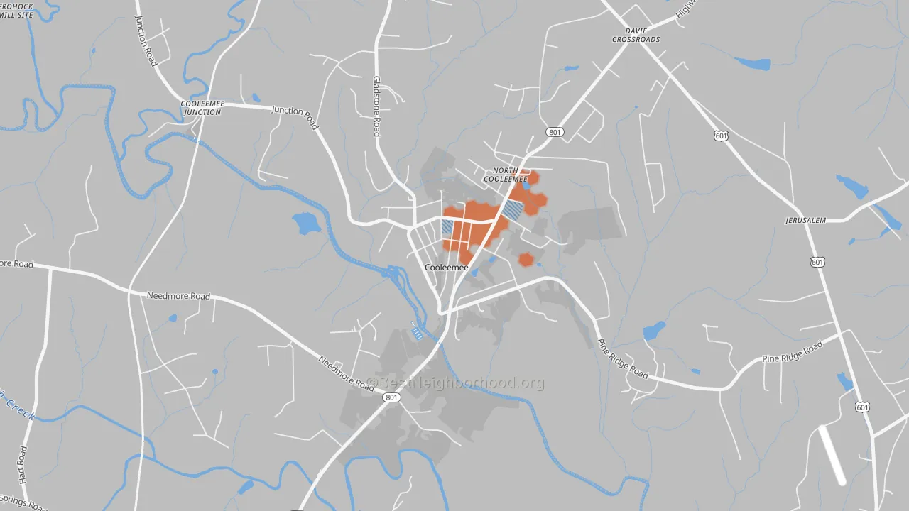 Bike Grade map of 27014, NC
