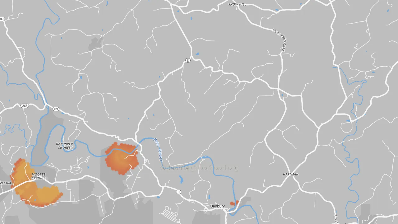 Bike Grade map of 27016, NC