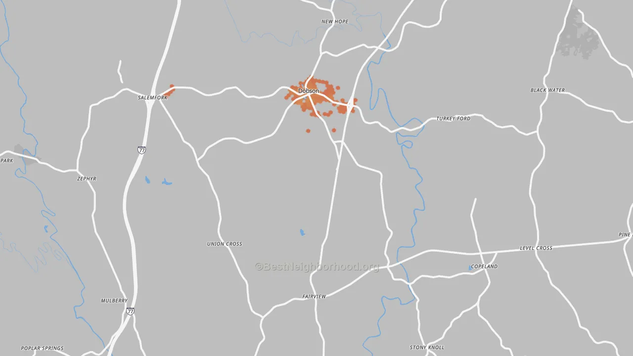 Bike Grade map of 27017, NC