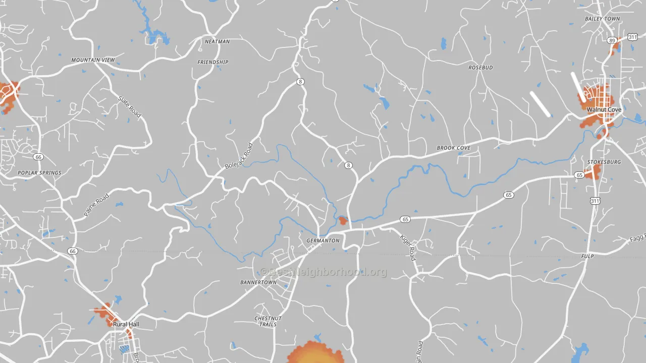Bike Grade map of 27019, NC