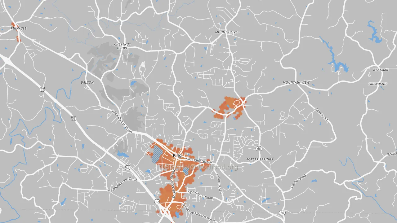 Bike Grade map of 27021, NC