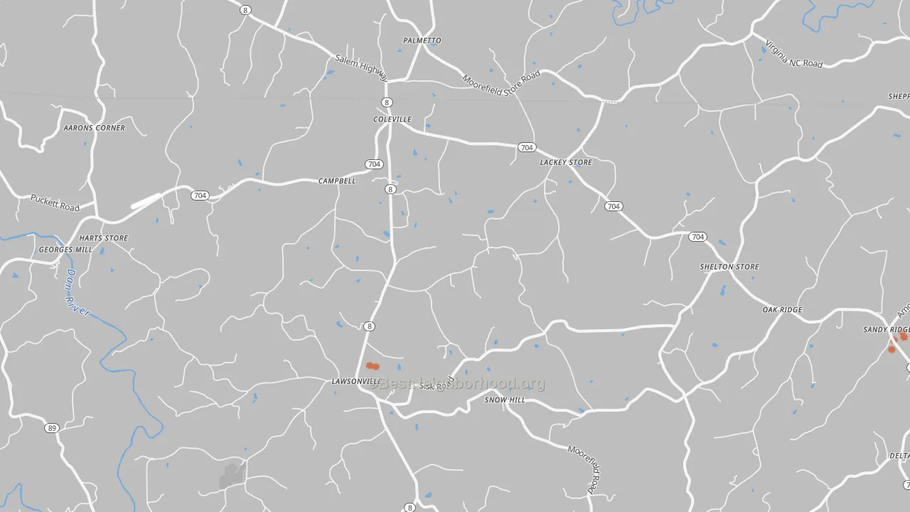 Bike Grade map of 27022, NC