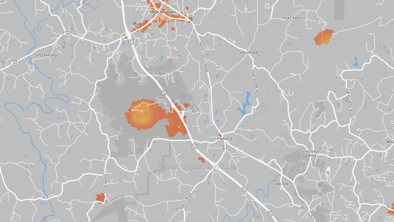 Bike Grade map of 27043, NC