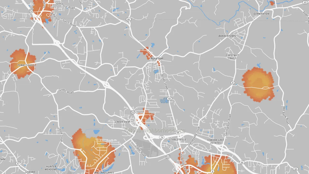 Bike Grade map of 27045, NC