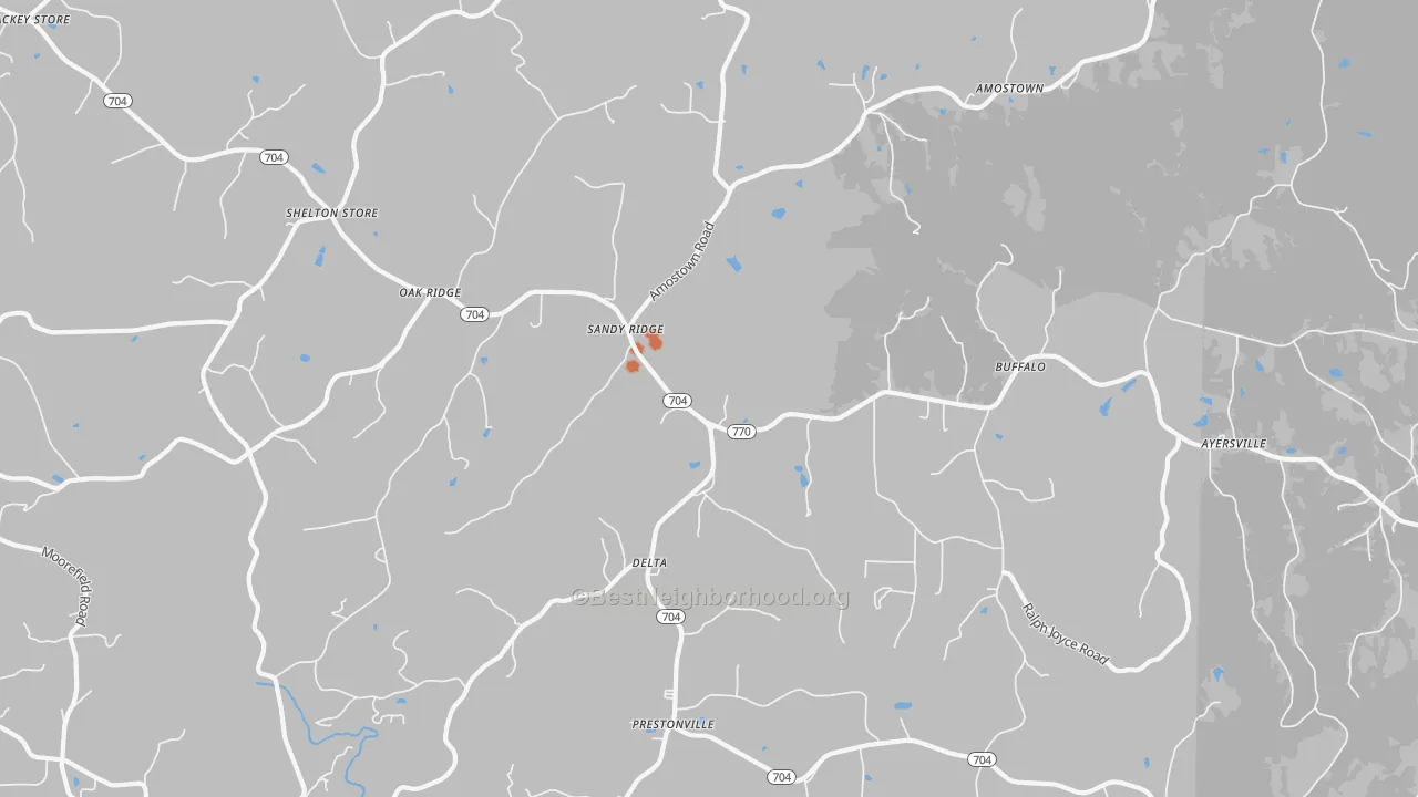 Bike Grade map of 27046, NC