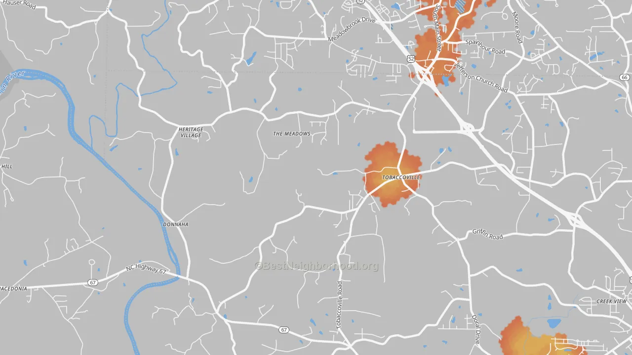 Bike Grade map of 27050, NC