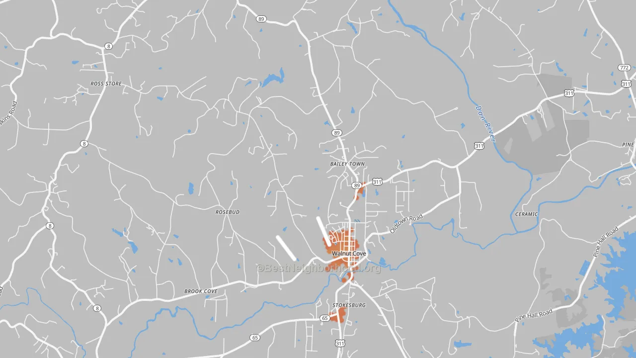 Bike Grade map of 27052, NC