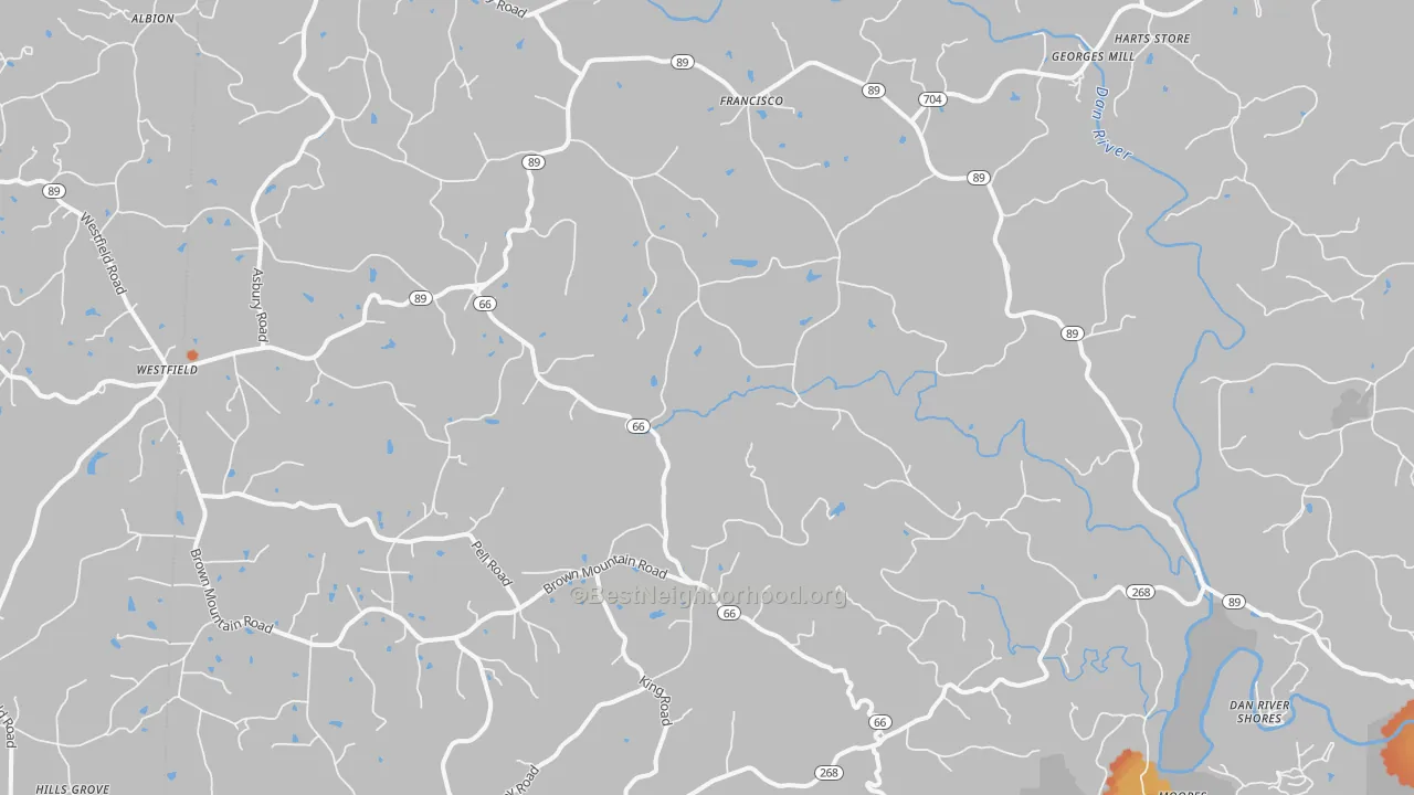 Bike Grade map of 27053, NC