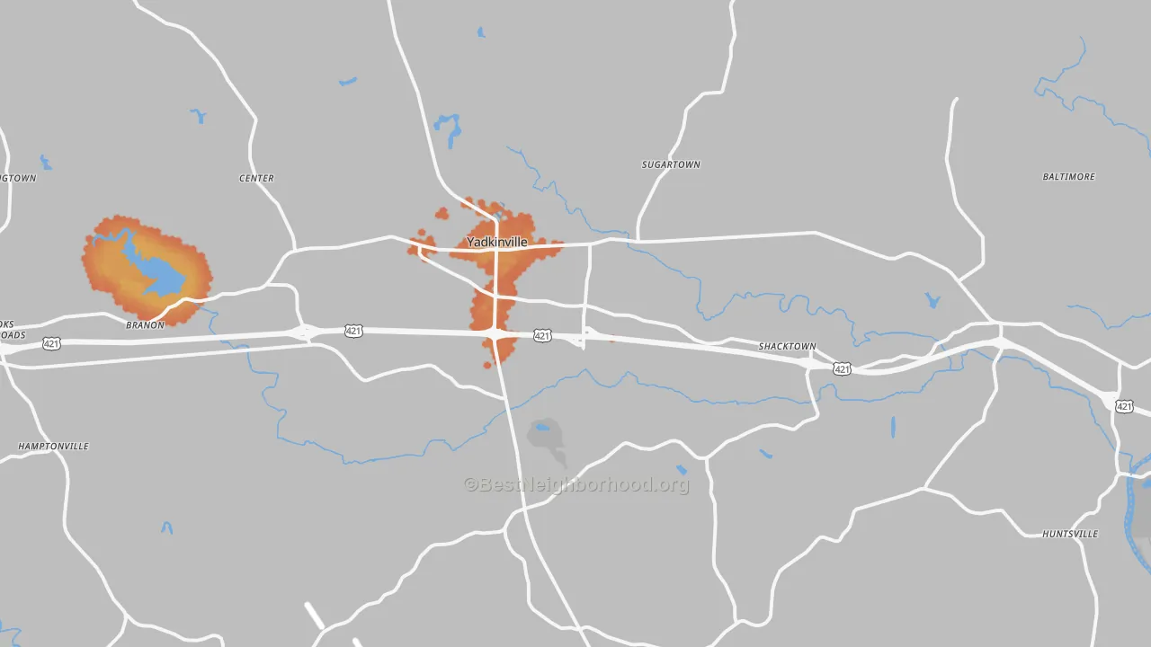 Bike Grade map of 27055, NC