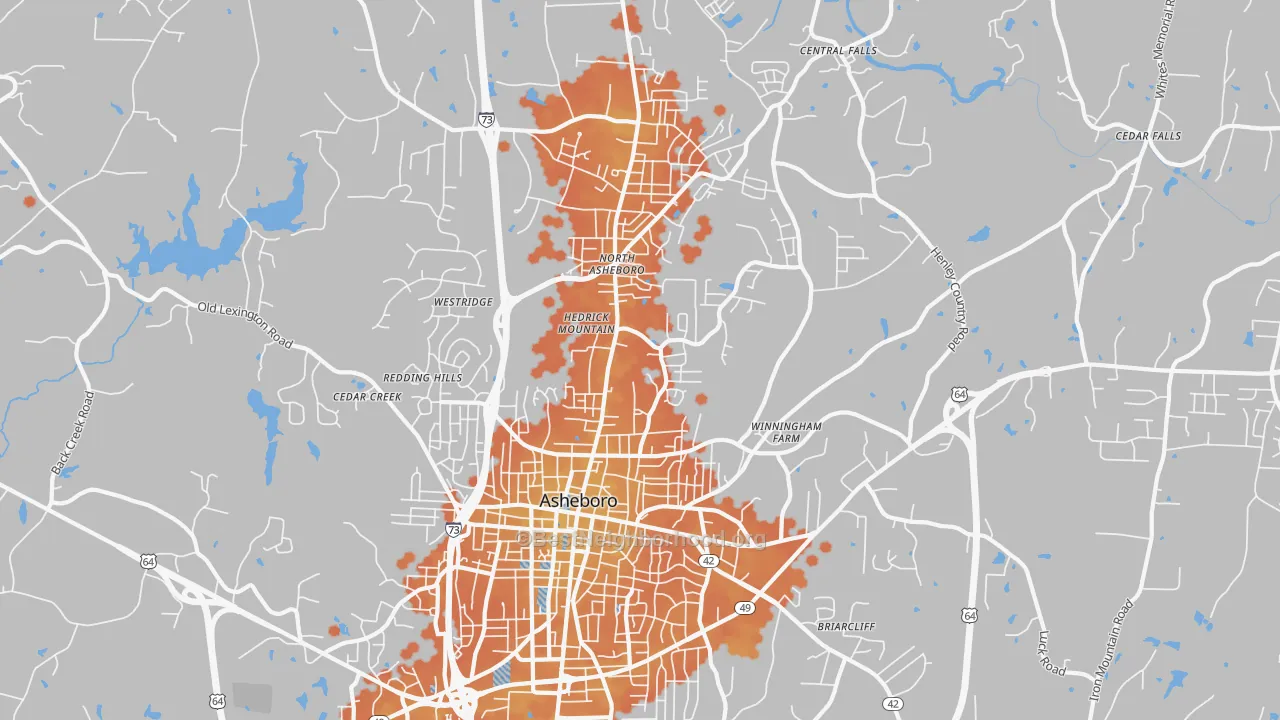 Bike Grade map of 27203, NC
