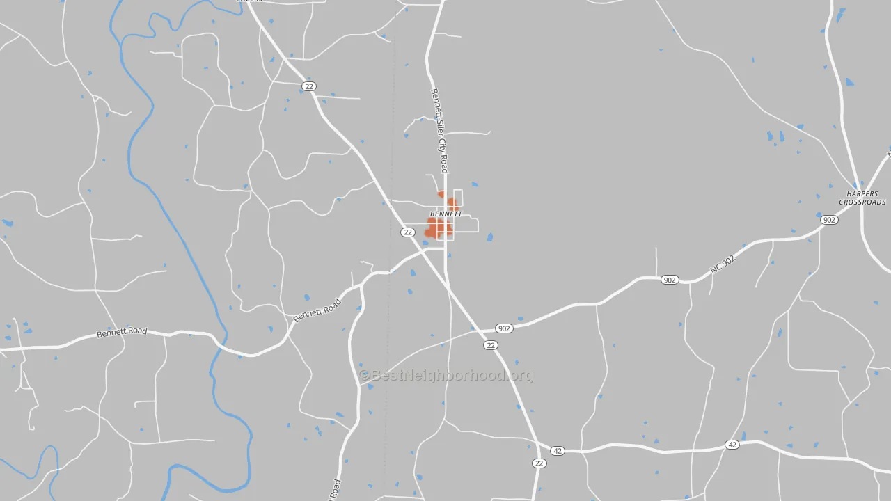Bike Grade map of 27208, NC