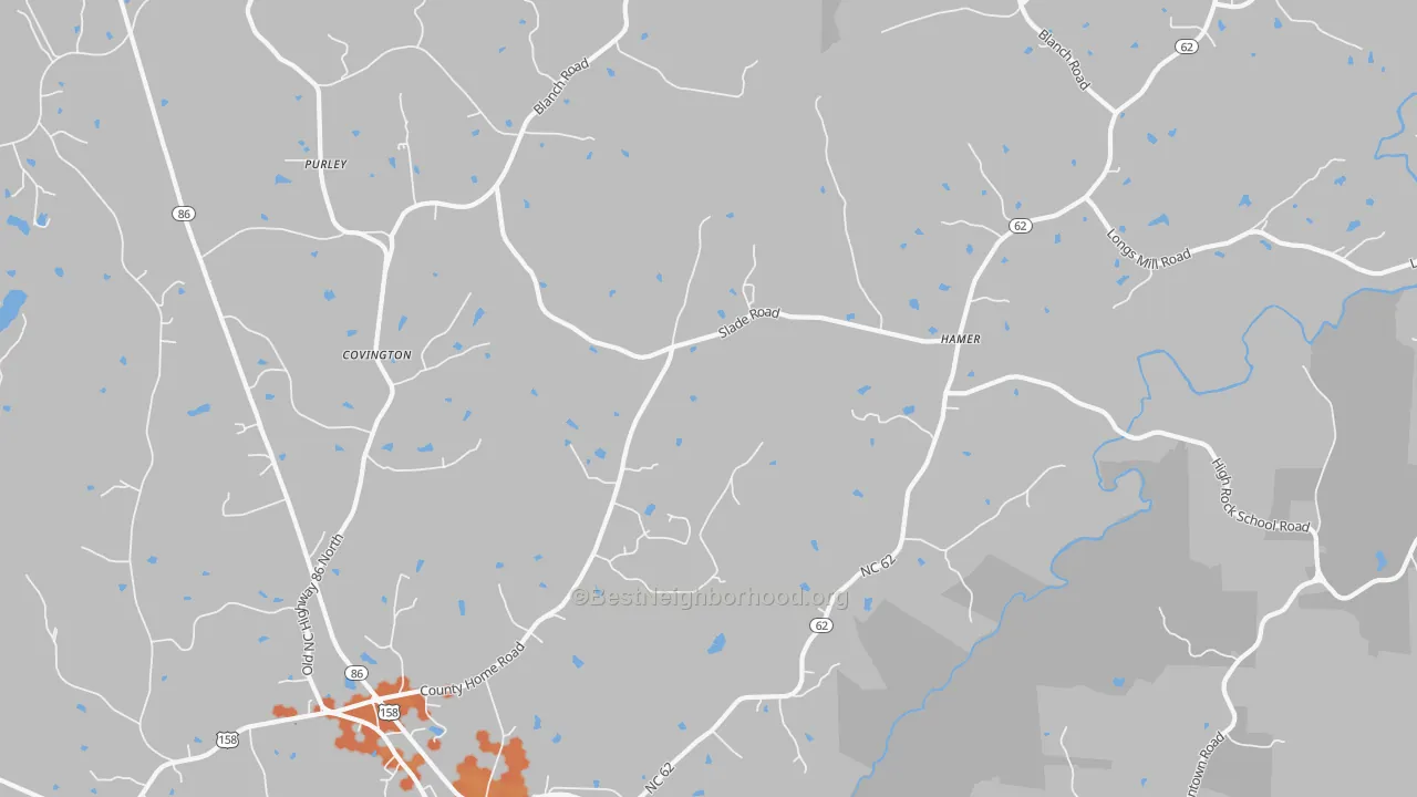 Bike Grade map of 27212, NC