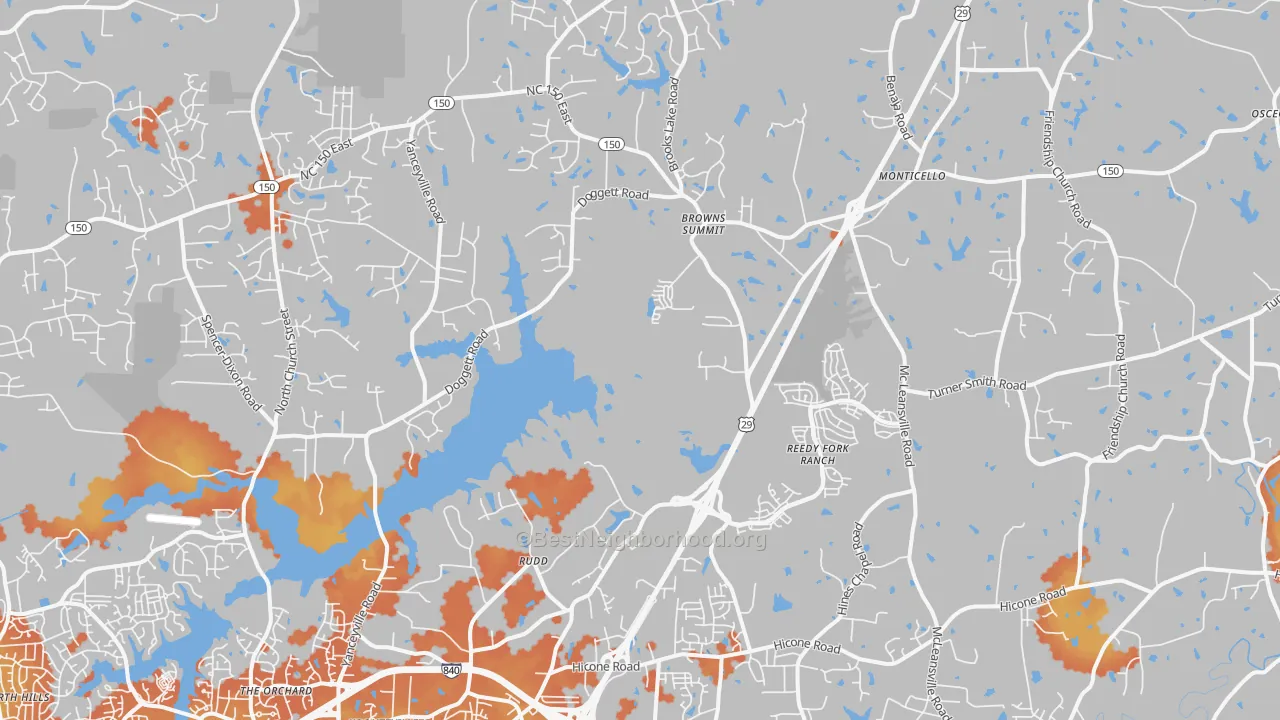 Bike Grade map of 27214, NC