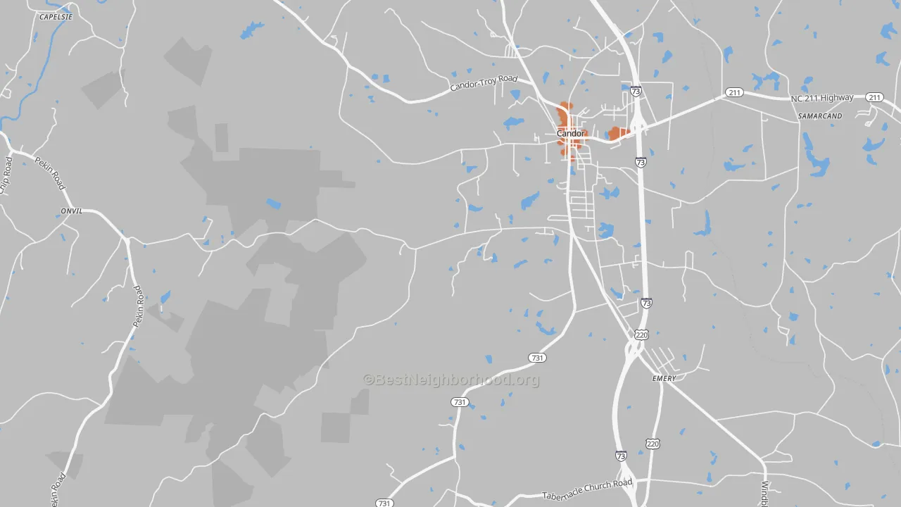 Bike Grade map of 27229, NC