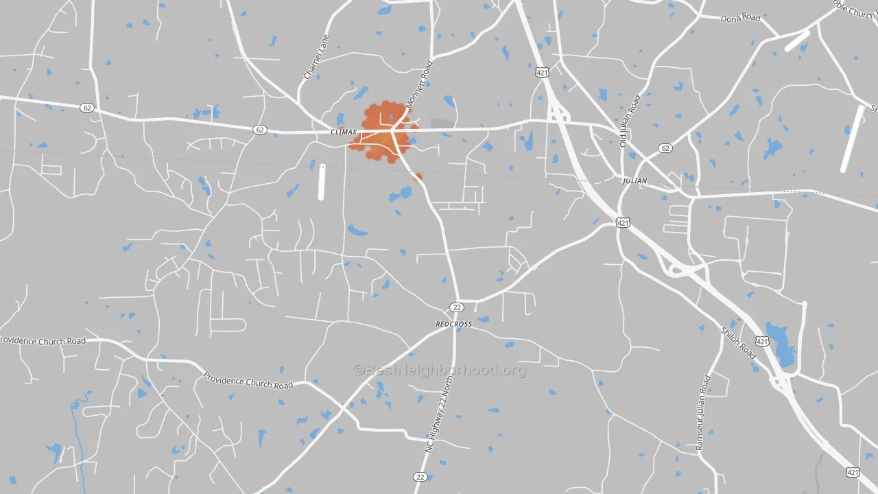 Bike Grade map of 27233, NC