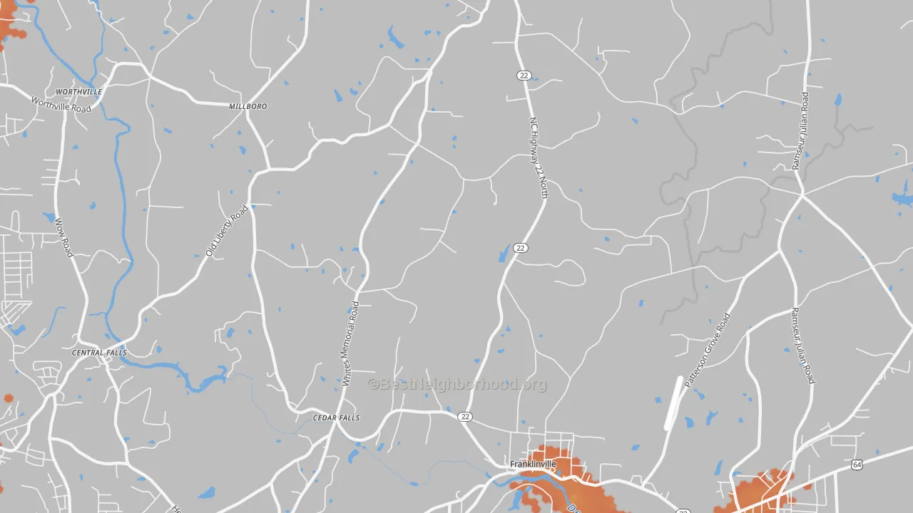 Bike Grade map of 27248, NC