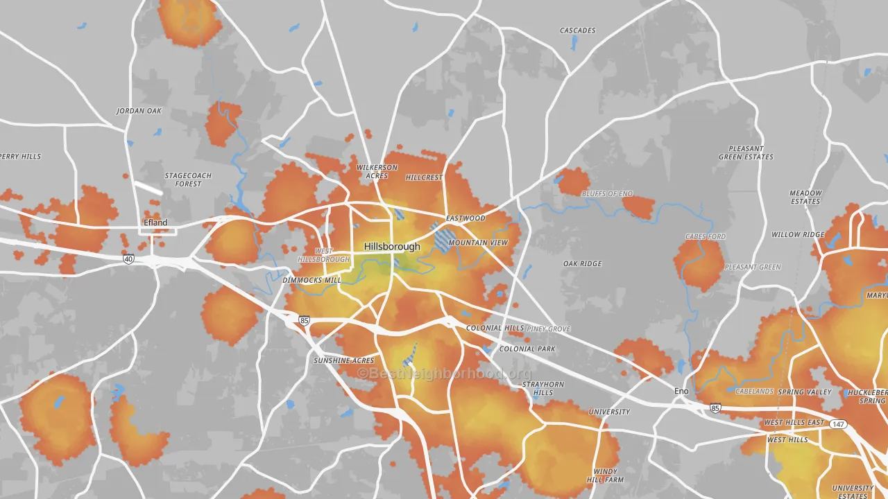 Bike Grade map of 27278, NC