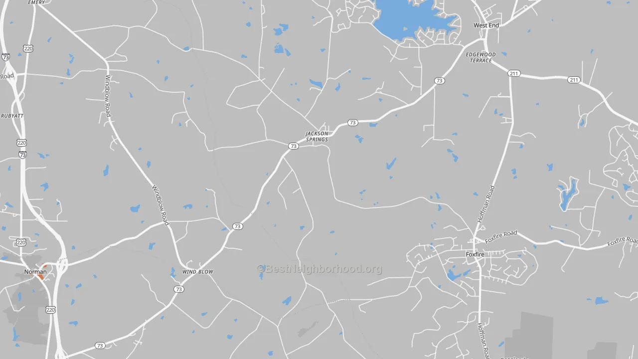 Bike Grade map of 27281, NC