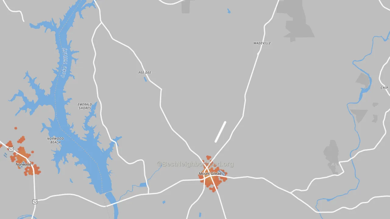 Bike Grade map of 27306, NC