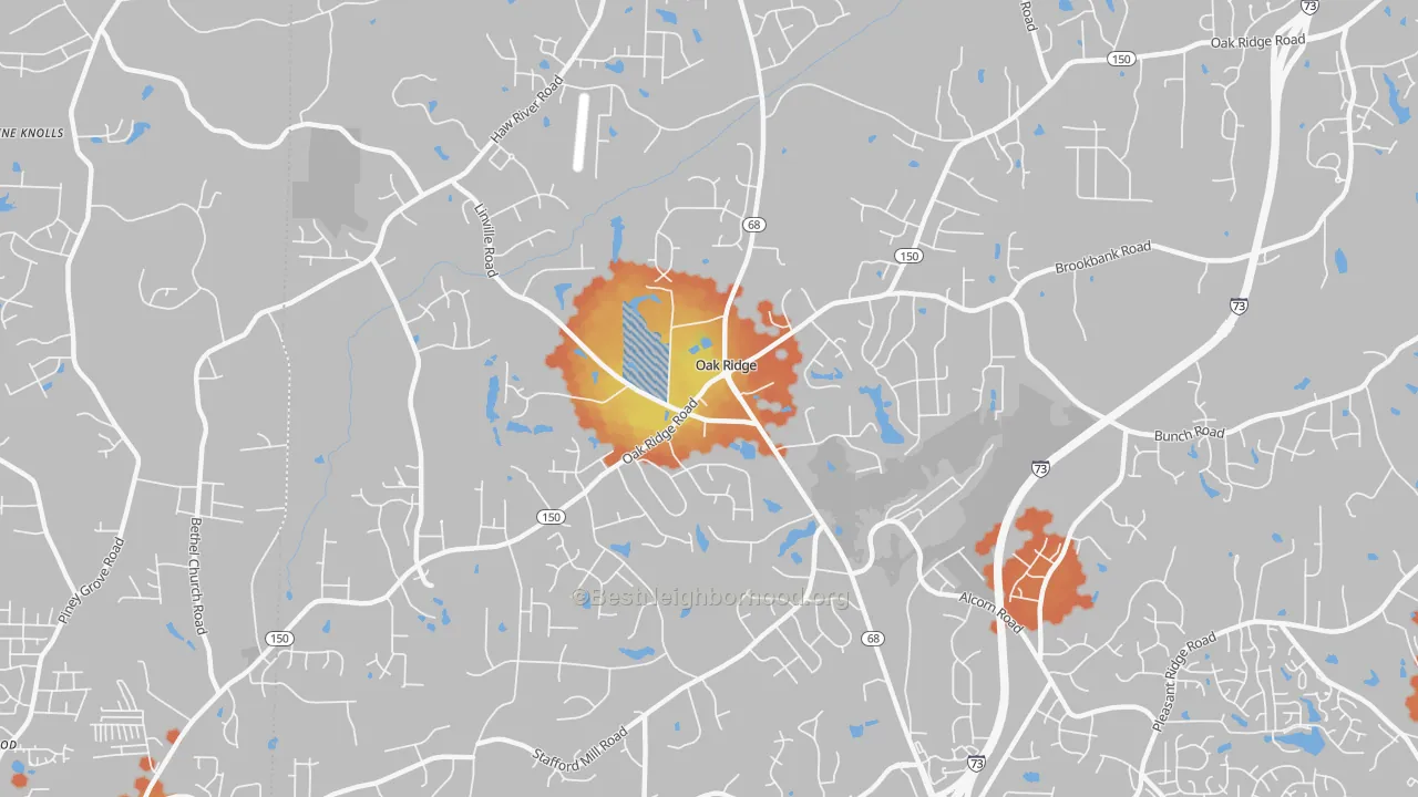 Bike Grade map of 27310, NC