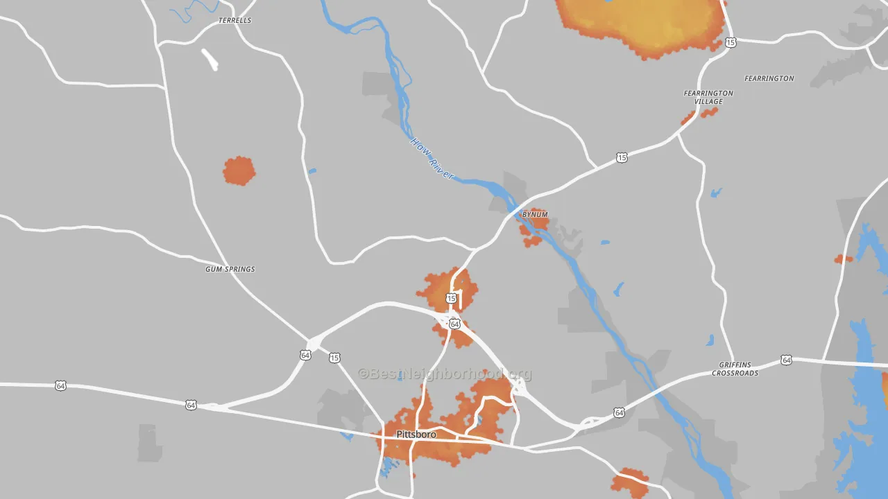 Bike Grade map of 27312, NC