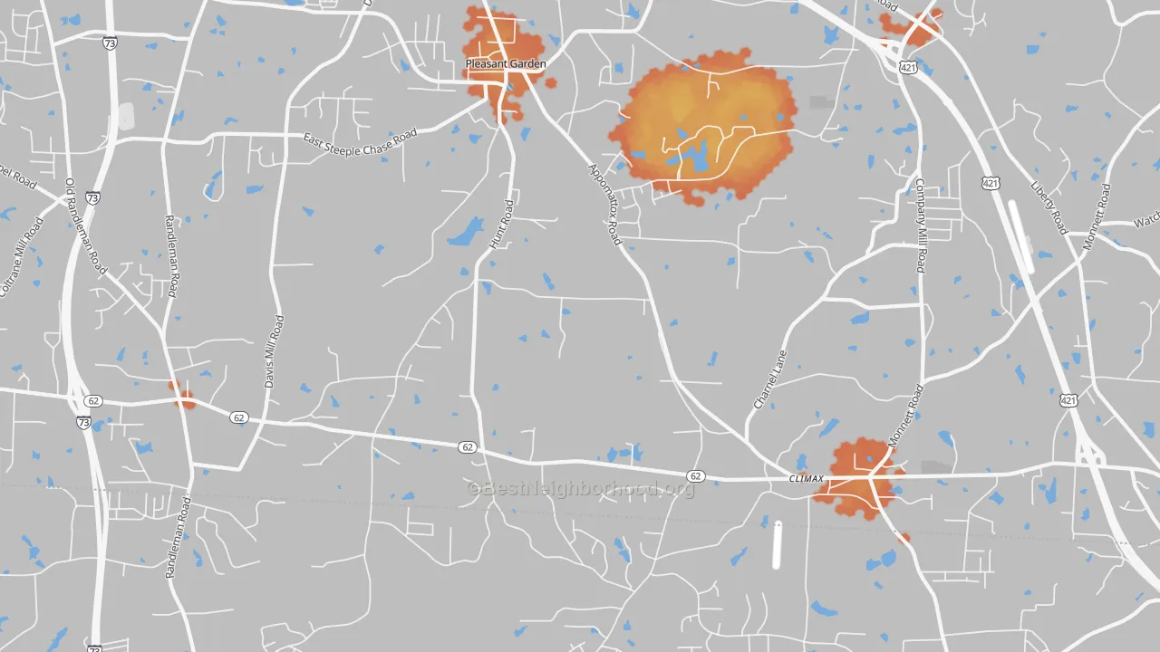 Bike Grade map of 27313, NC
