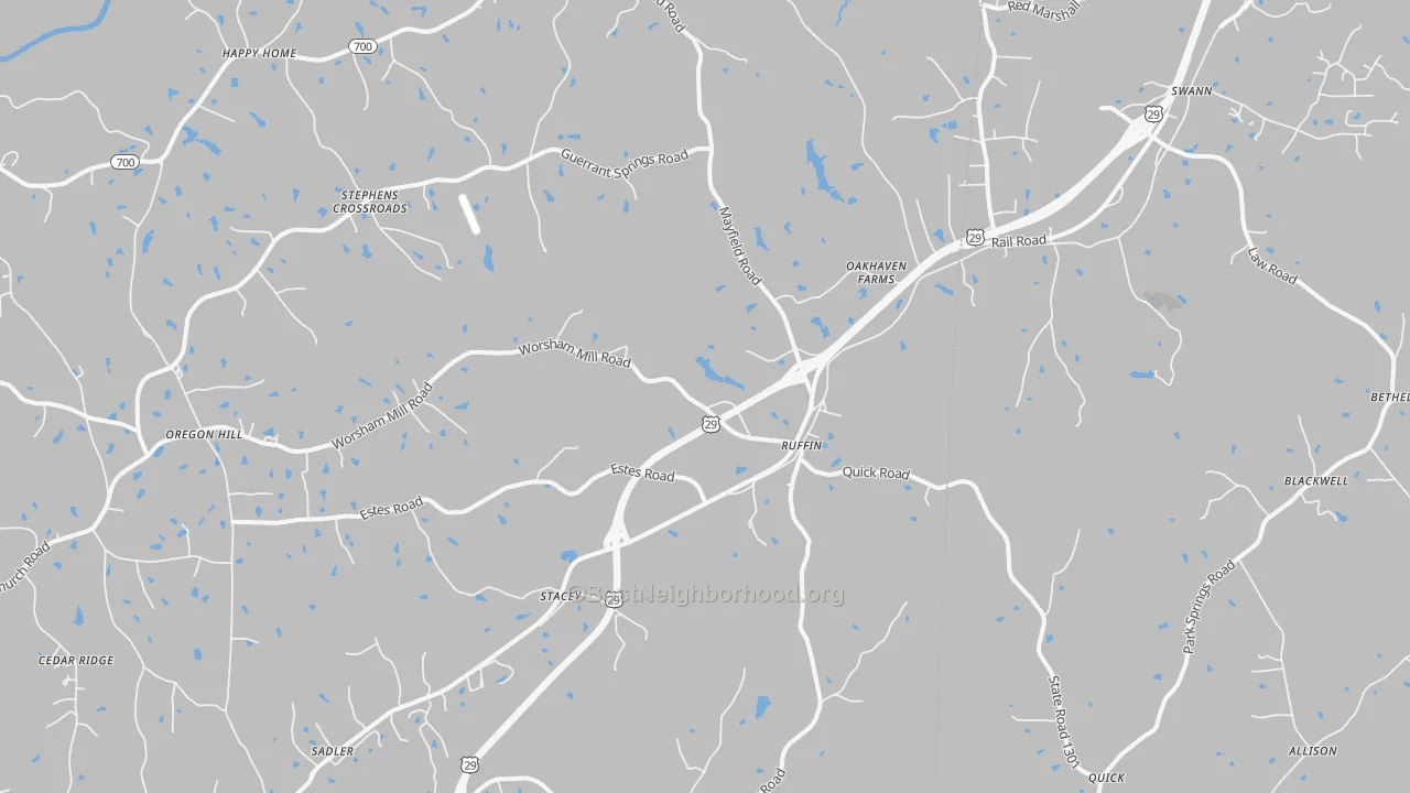 Bike Grade map of 27326, NC