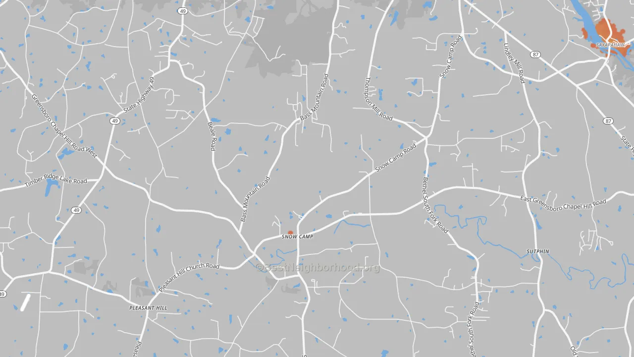 Bike Grade map of 27349, NC