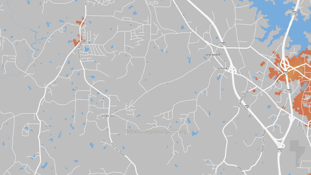 Bike Grade map of 27350, NC