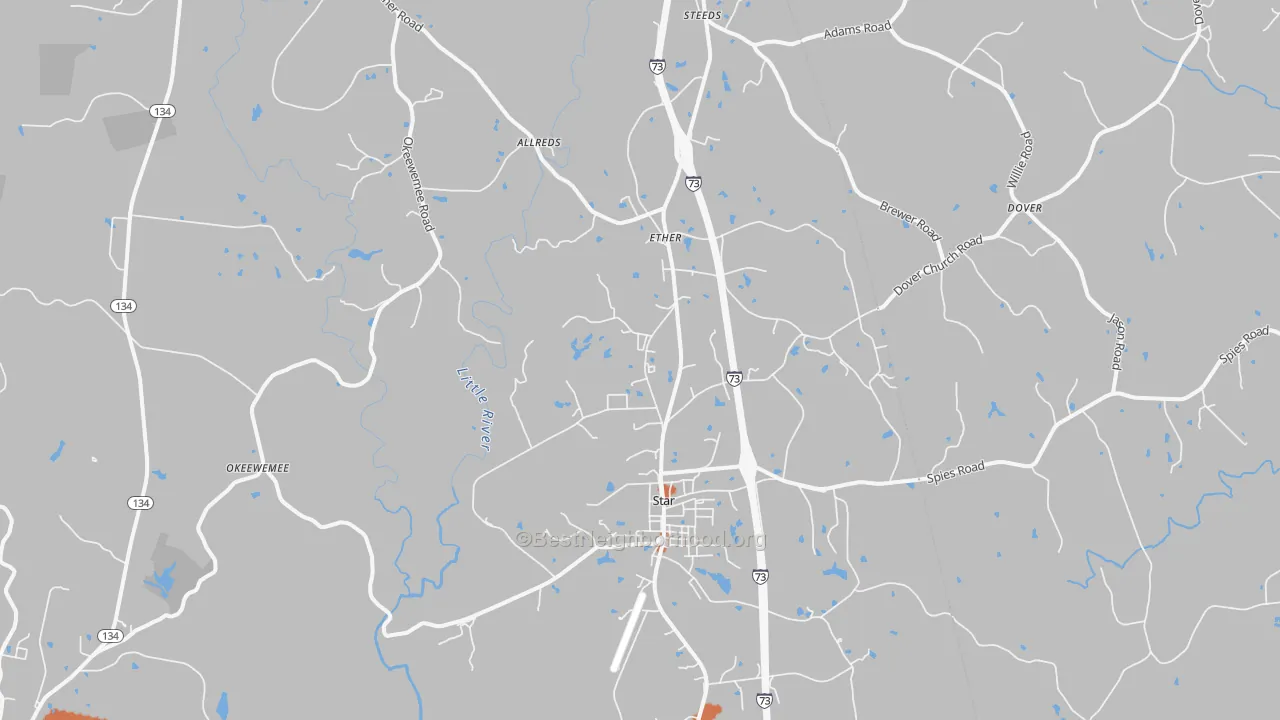 Bike Grade map of 27356, NC
