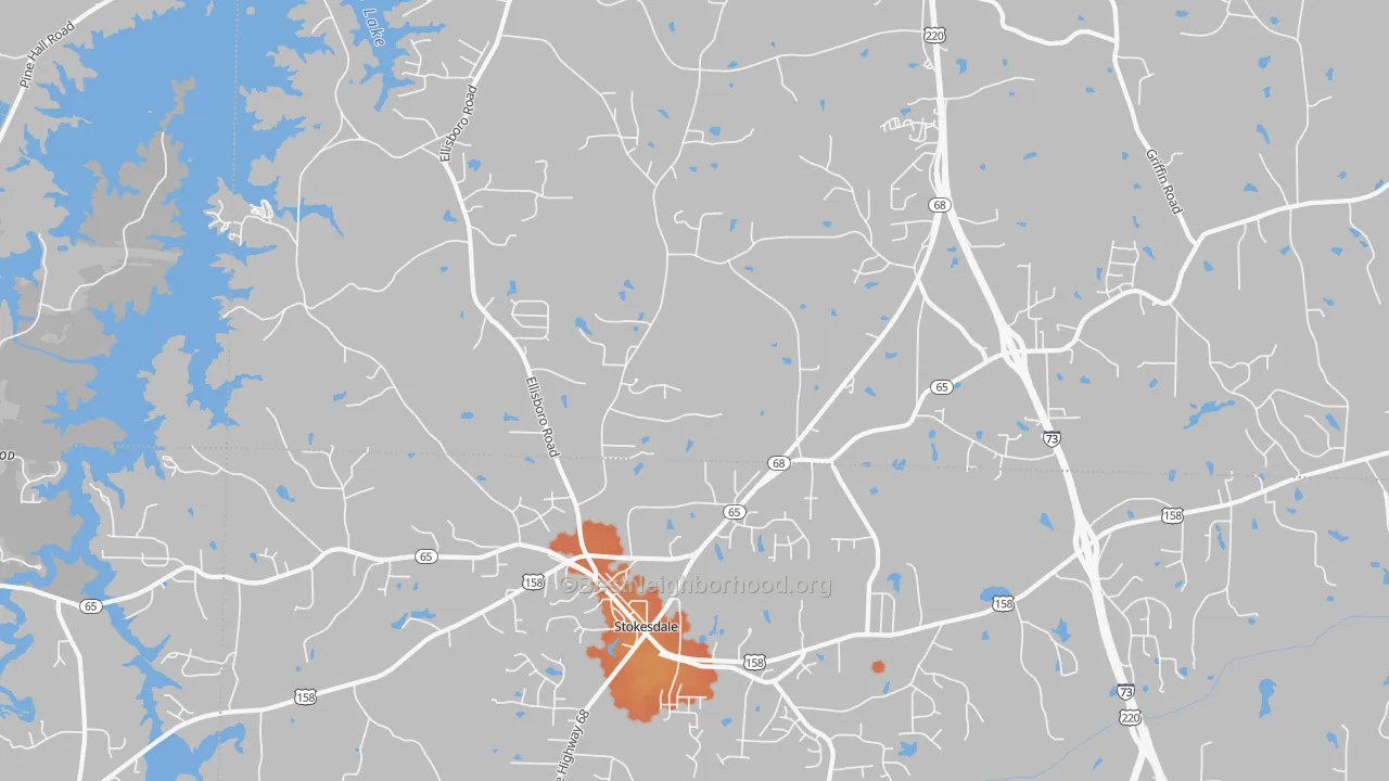 Bike Grade map of 27357, NC