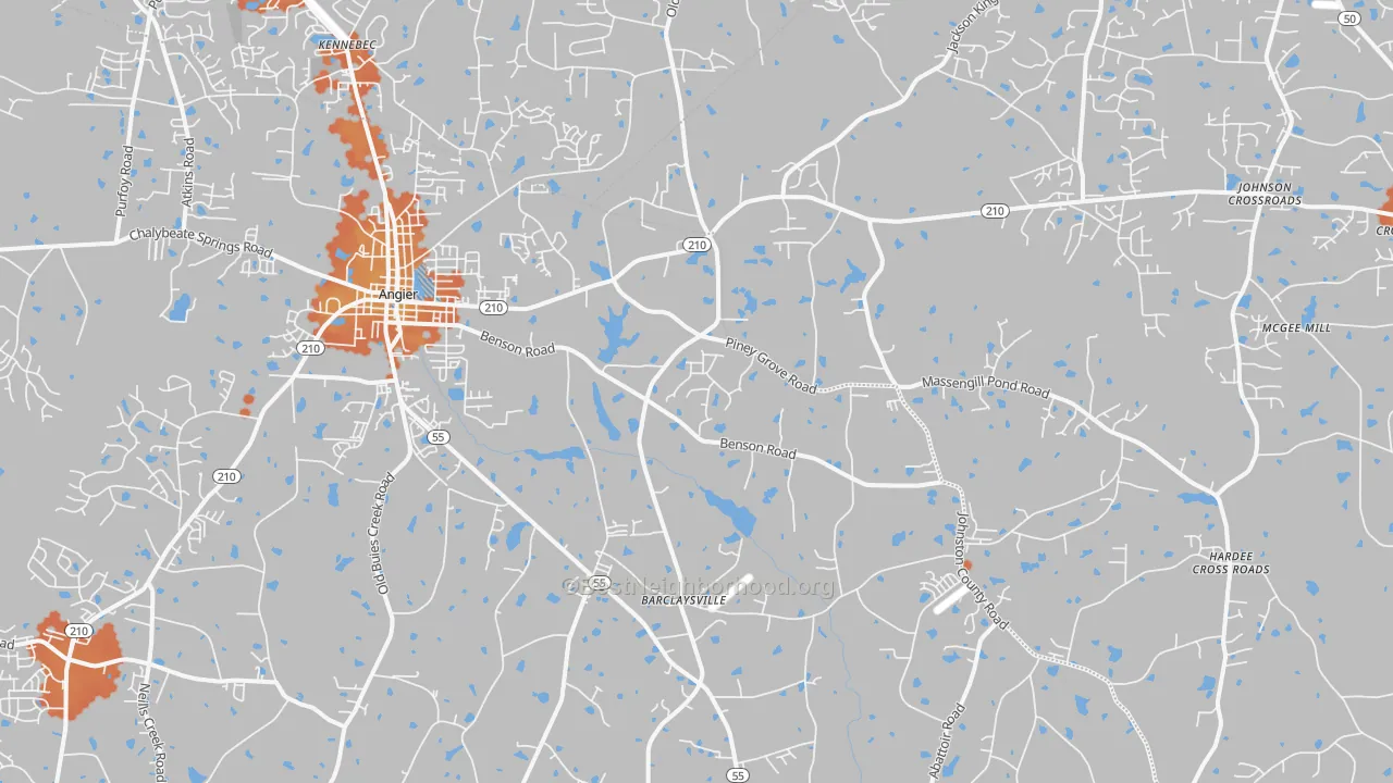 Bike Grade map of 27501, NC