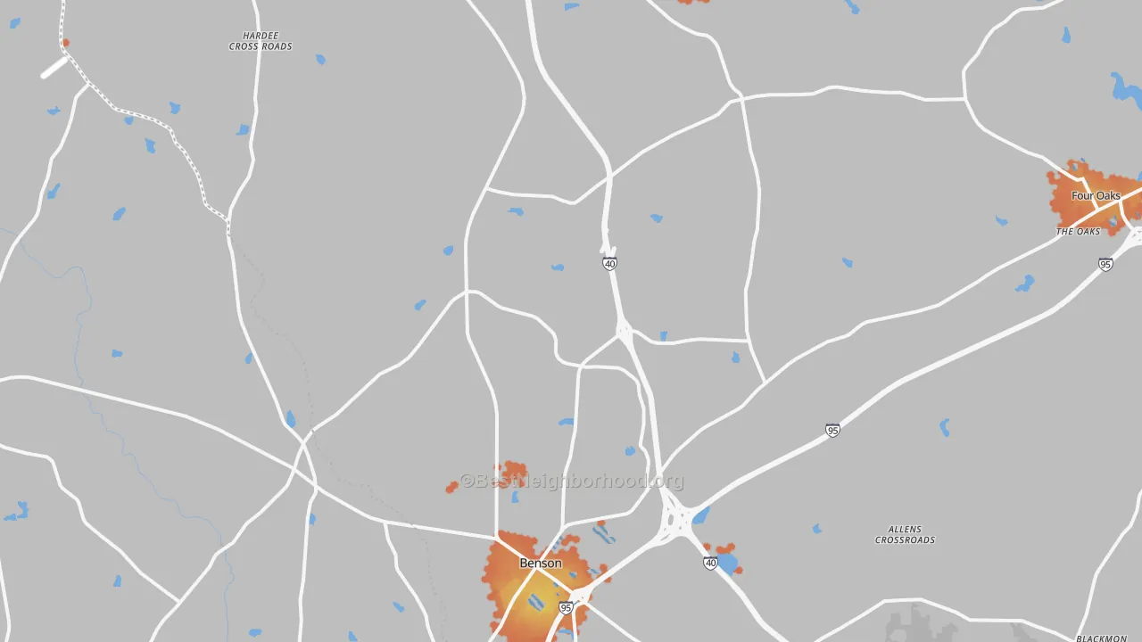 Bike Grade map of 27504, NC