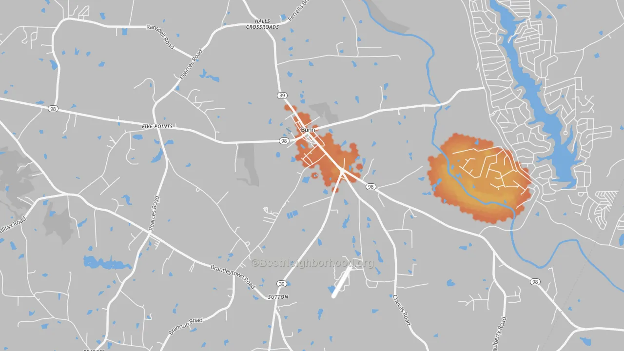 Bike Grade map of 27508, NC