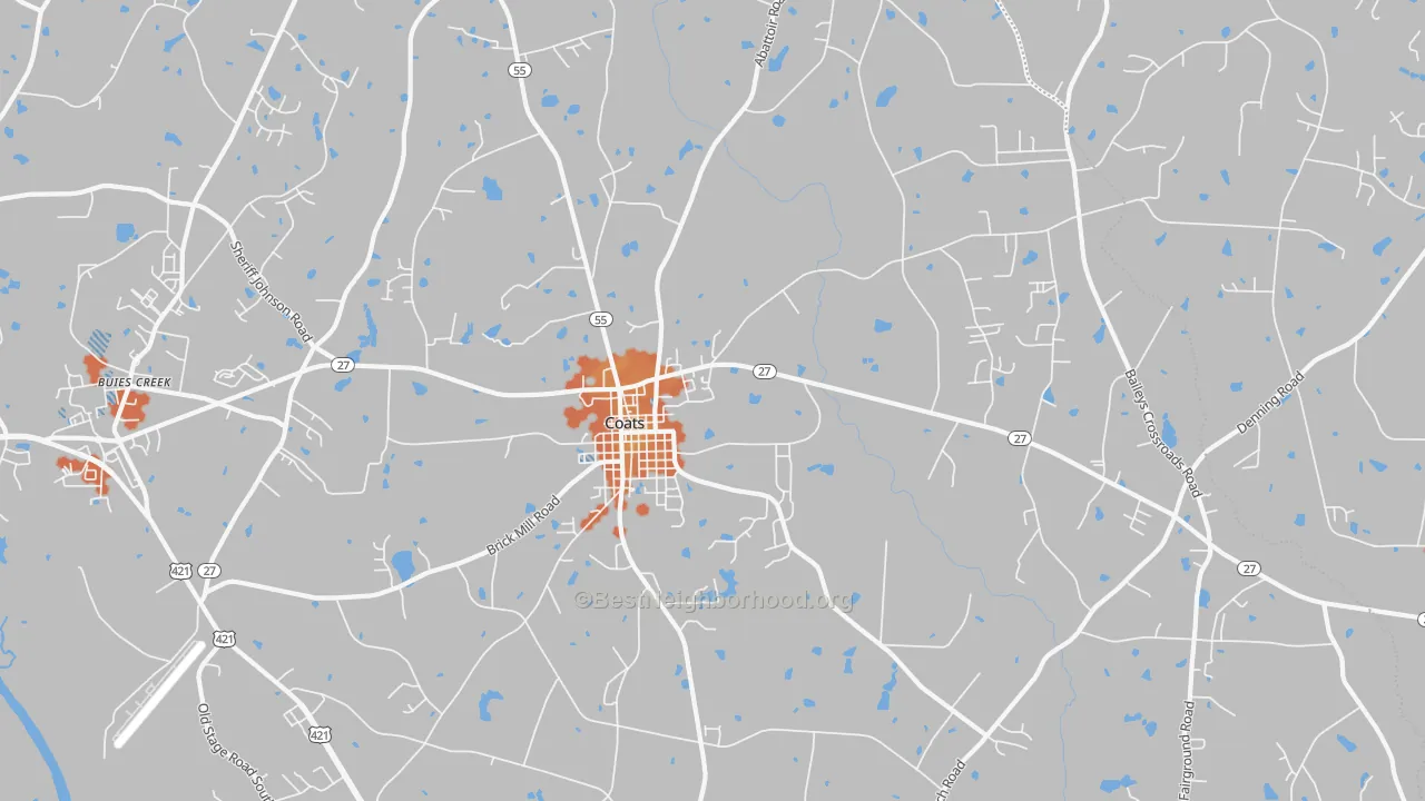Bike Grade map of 27521, NC