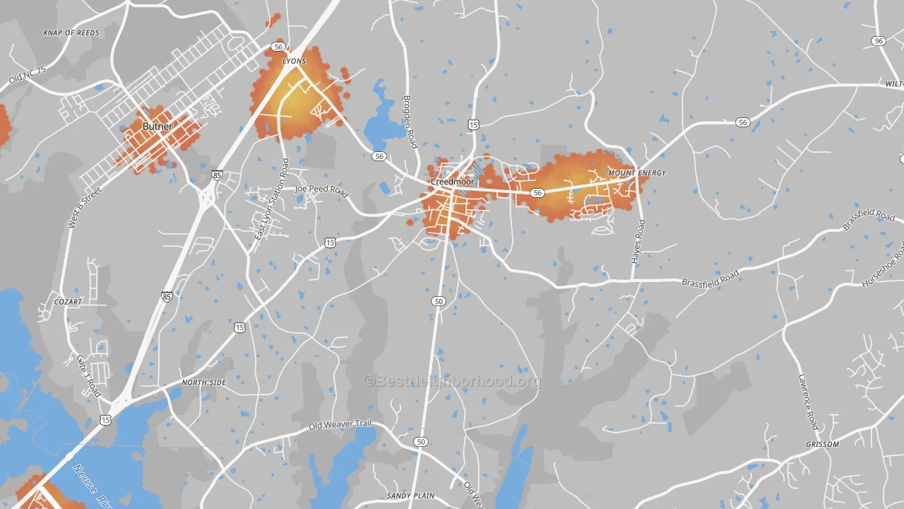 Bike Grade map of 27522, NC