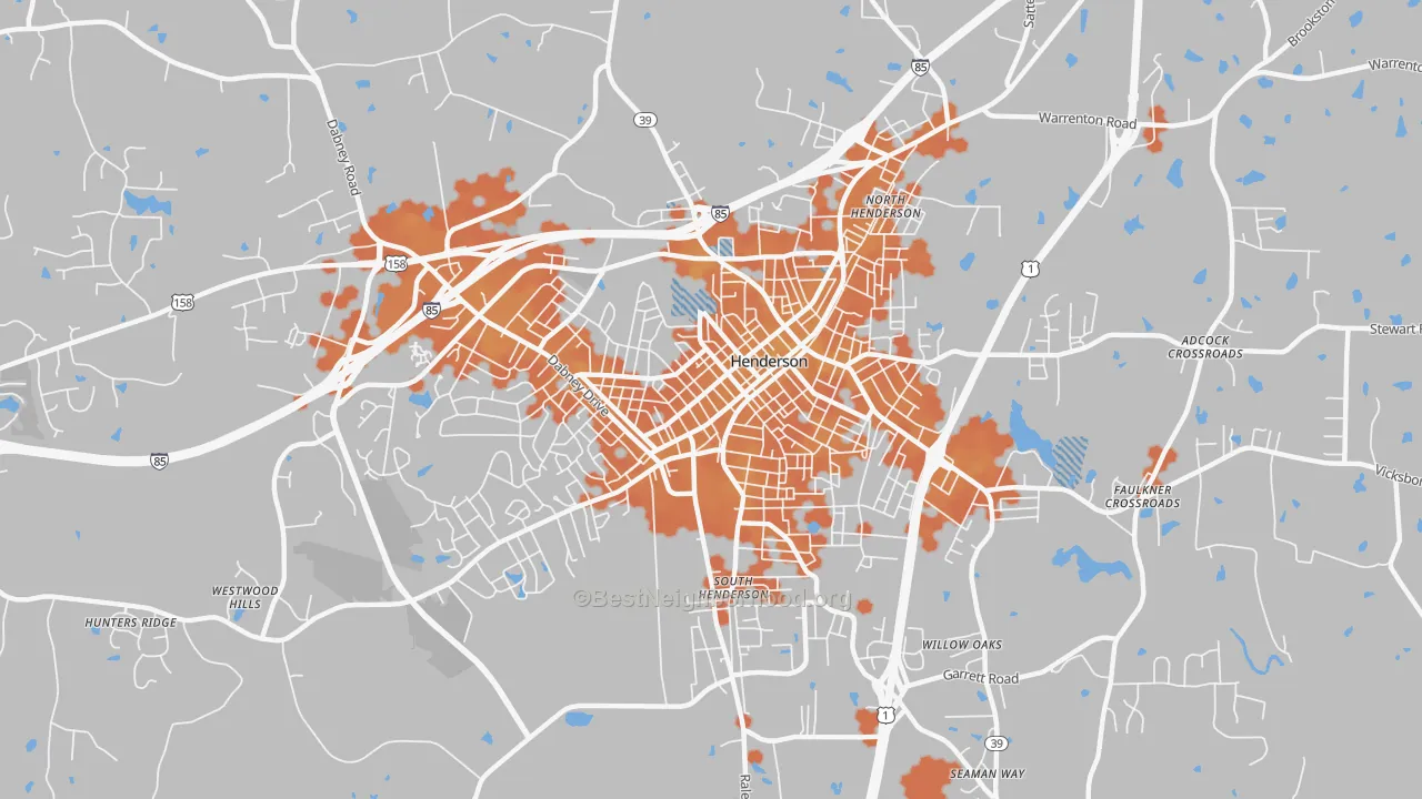 Bike Grade map of 27536, NC