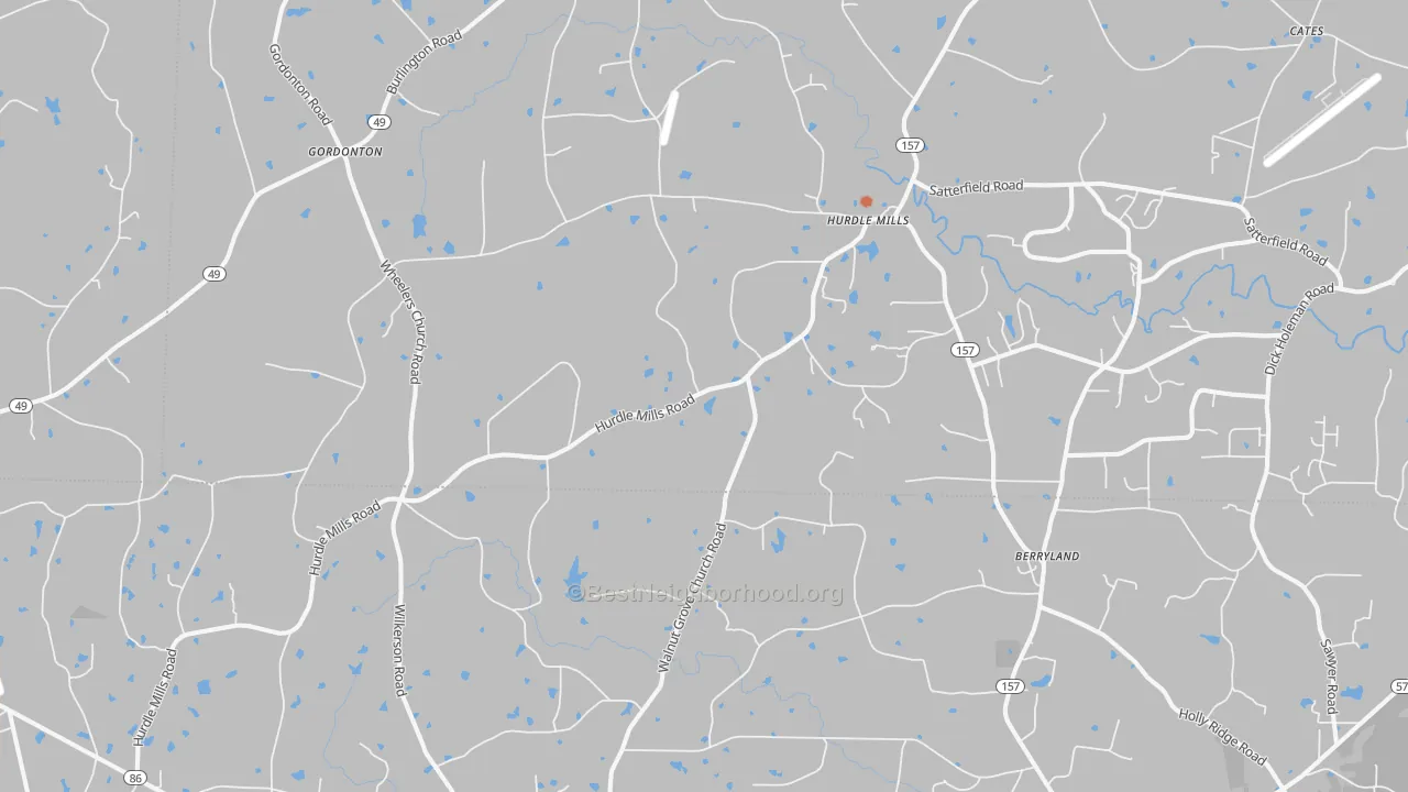 Bike Grade map of 27541, NC