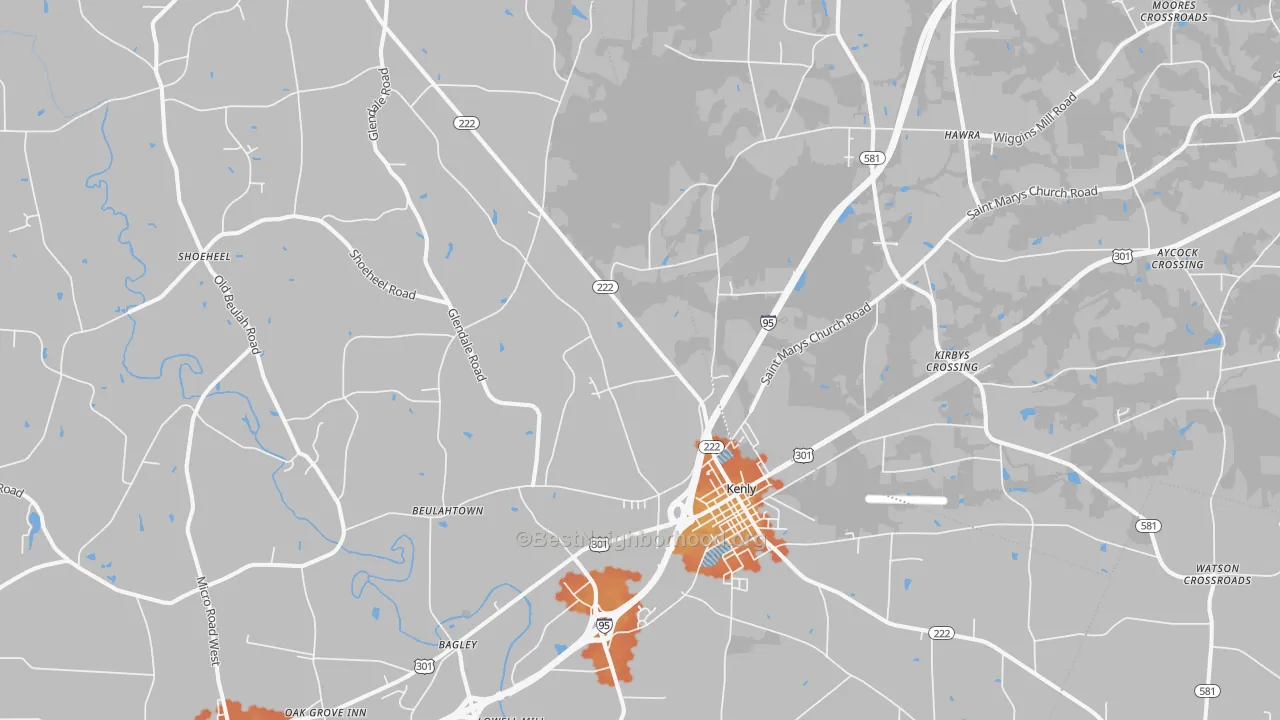 Bike Grade map of 27542, NC