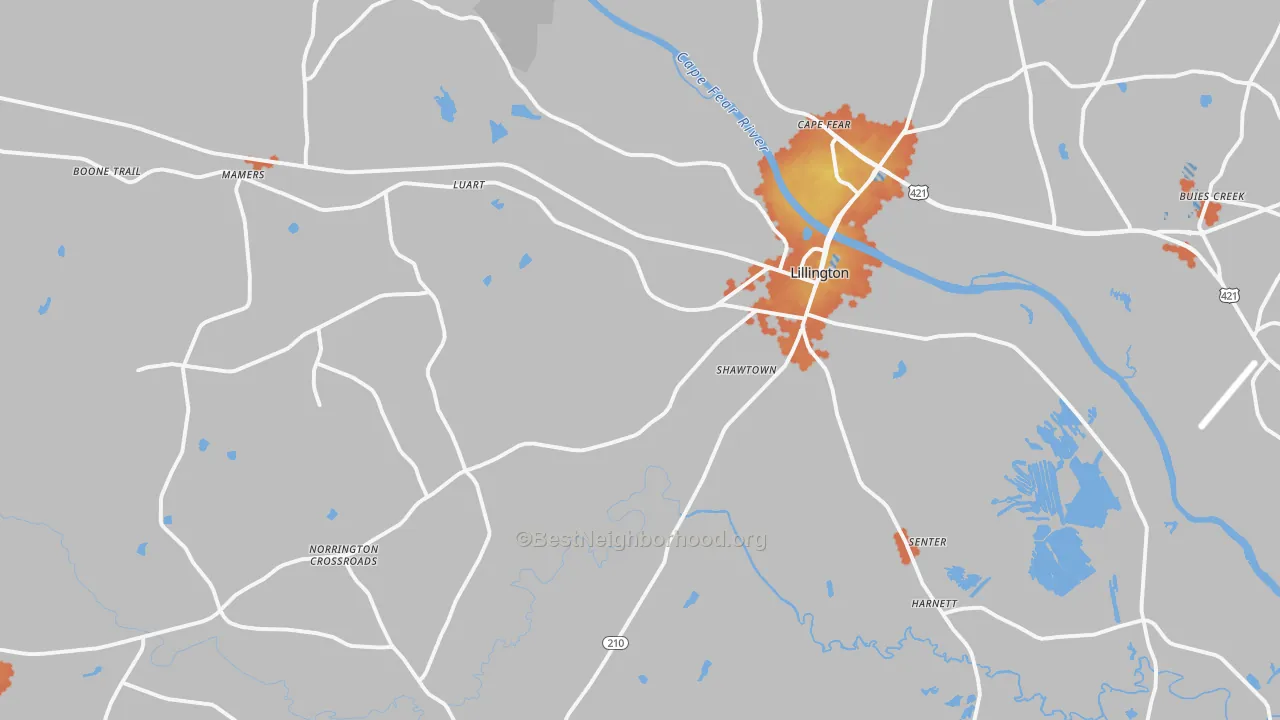 Bike Grade map of 27546, NC