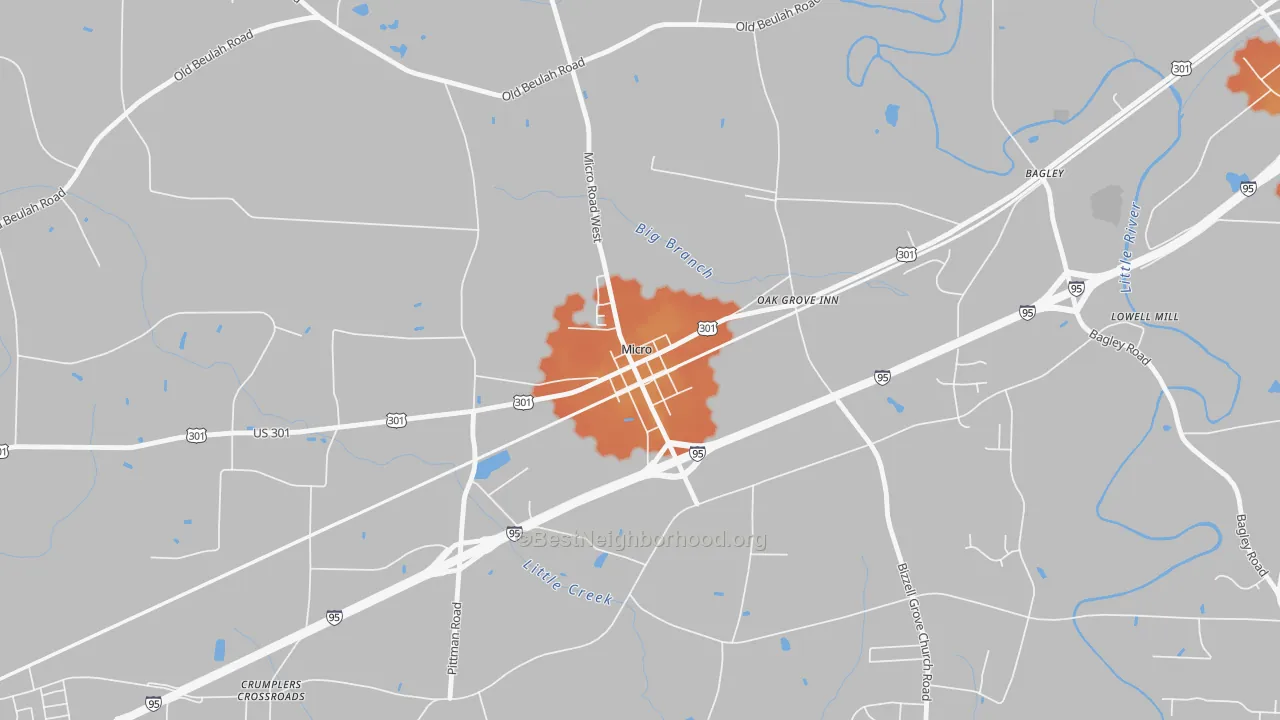 Bike Grade map of 27555, NC